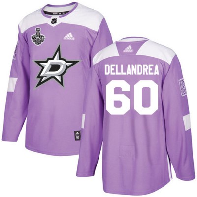 Adidas Dallas Stars #60 Ty Dellandrea Purple Authentic Fights Cancer 2020 Stanley Cup Final Stitched NHL Jersey Men's